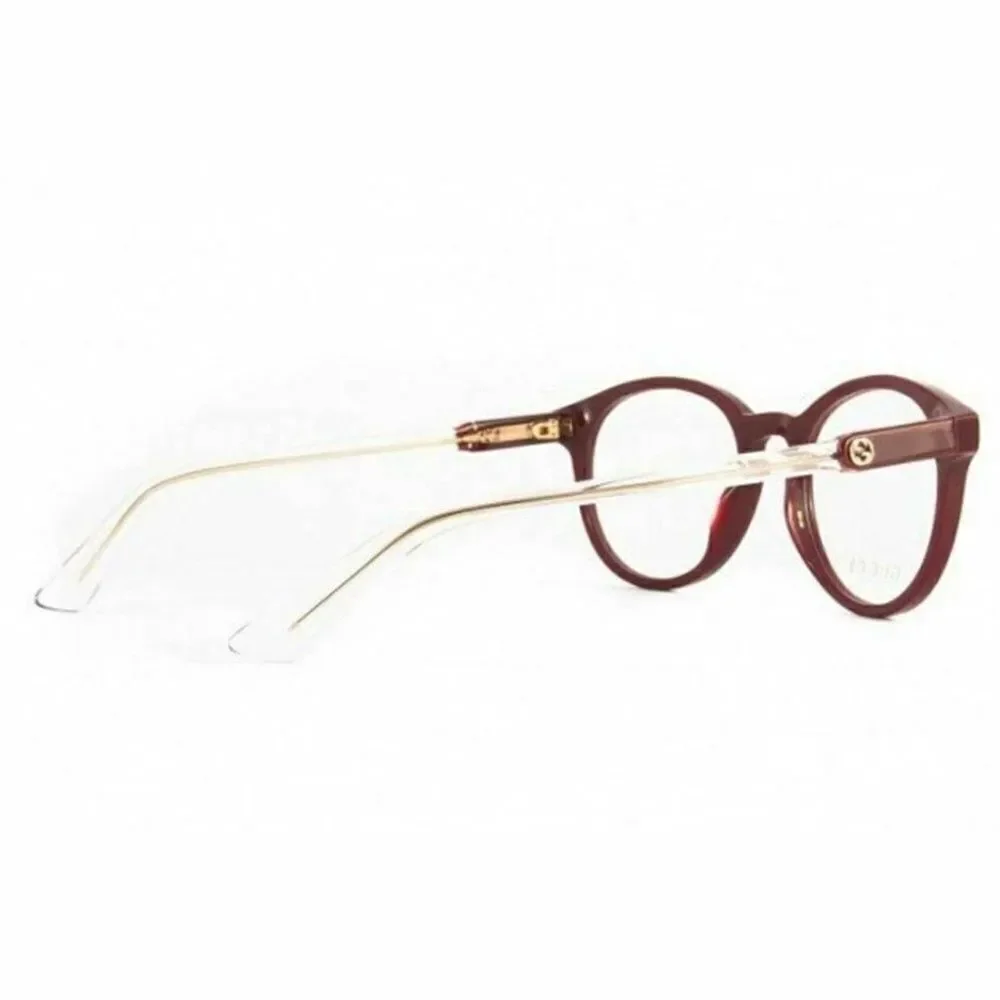 Gucci Burgundy Frame & Demo Lens Gg0485o 004 Women's Round Eyeglasses